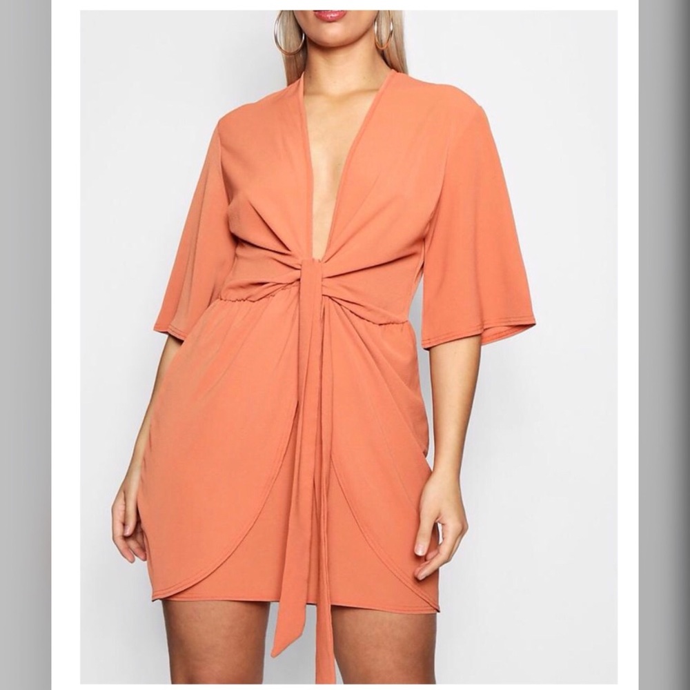 Boohoo Jasmine Plunge Dress US 14